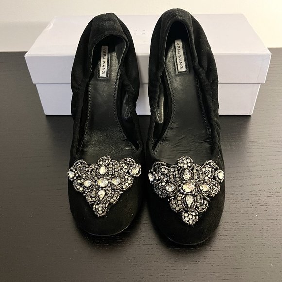 Vera Wang Jeweled Toe Ballet Flats - Picture 1 of 2